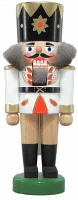 Rudolphs Schatzkiste Nussknacker König weiß Höhe 17,5cm NEU Weihnachten Seiffen Nutcracker Nüsse Erzgebirge Winter Dekoration Holzkunst Holz Weihnachtsmann Christmas Walnuss