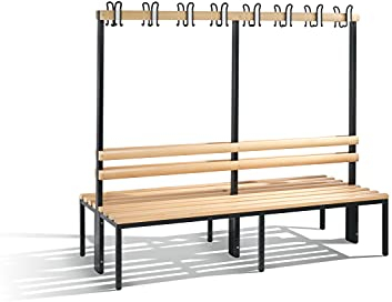 C + P Möbelsysteme C+P | Umkleidebank Basic | doppelseitig | Buchenleisten | Länge 1960 mm