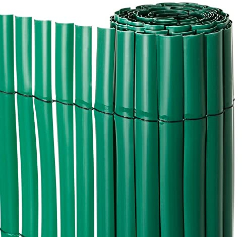 Cañizo PVC de Media caña Verde 3x1,5 metros | Resistente, Decorativo y Fácil Instalación | Alta Privacidad y Ocultación para Valla, Jardín, Balcón o Terraza