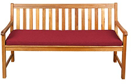 Gutekissen® Sitzkissen für Bank, Gartenschaukeln, Sitz, glatt. FK5 (140x50x5, Rot)