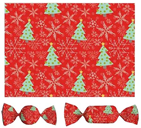 Maya Star Lot de 500 feuilles de papier sulfurisé pour fabrication de nougats et bonbons - 12,7 x 8,9 cm (arbre de Noël)