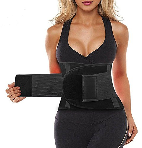 SIHOHAN Bauchweggürtel, Schwitzgürtel Fitness Gürtel, Verstellbarer Taille Trimmer Gürtel Fitnessgürtel, Waisttrainer Taillenformer, Bauchgürtel für Herren und Damen(Schwarz, XXL)