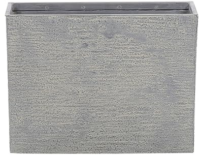 Beliani Bac à Fleur Rectangulaire Gris 25 x 60 x 45 cm en Pierre et Résine avec Trou de Drainage pour Jardin ou Terrasse Moderne et Minimaliste