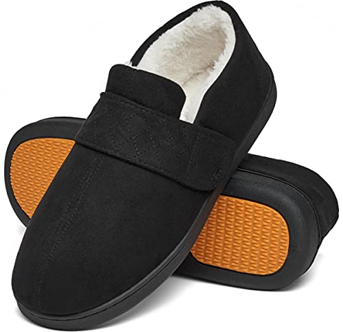Mishansha Hausschuhe Herren Winter Pantoffeln Rosine Schwarz Gr.44