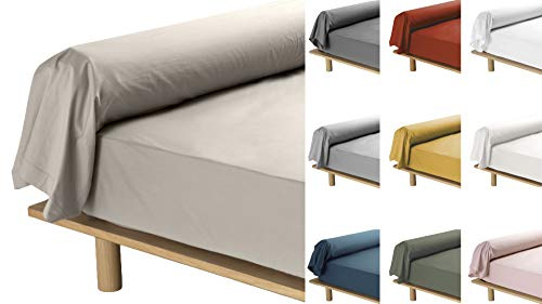 Taie De Traversin 10 Coloris Différents - 85x185 cm Percale 78 Fils (Marron Clair)
