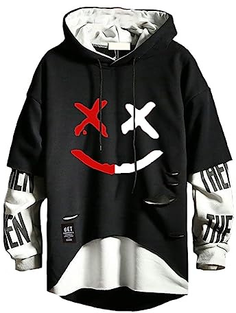 Hello MrLin Mens Techwear Hip Hop Hoodie Japonais Streetwear Patch Urban Flying