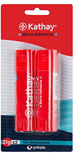 Kathay 86025100. Paquete con 2 Pegamentos en Barra 21gr, Sin disolventes, Lavable, Perfecta para Manualidades Escolares