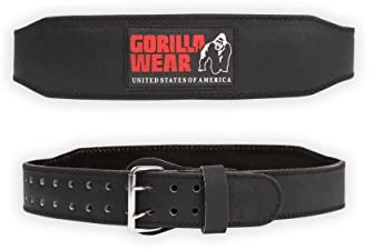 Gorilla Wear 4 Inch Padded Leather Belt - schwarz - Bodybuilding und Fitness Gürtel für Damen und Herren