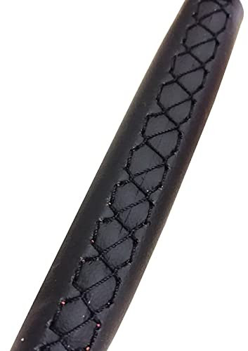 LIANYG Lenkradbezug Schwarzes Künstliches Leder-Auto-Lenkrad-Abdeckung for Den Einsatz for BMW M3 33 0I 540i 525i 530i 330CI E46 E39 2001-2014 LenkradhüLle (Color Name : Black Thread)