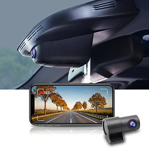 Fitcamx Dashcam Vorne Hinten 1440P+1080P Geeignet für Alfa Romeo Giulia & Stelvio 2017-2024, OEM Look Dashcam 2K HD Video WiFi, Parkmodus, Loop-Aufnahm, G-Sensor, WDR Autokamera, mit 64GB Karte