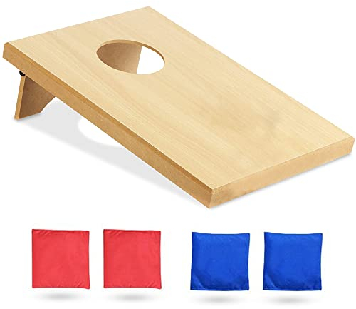 Oramics Cornhole Wurfspiel Set - mit 4 Säckchen - 40 x 26,6 x 2,5 cm, Indoor und Outdoor Spiel - für Kinder und Erwachsene