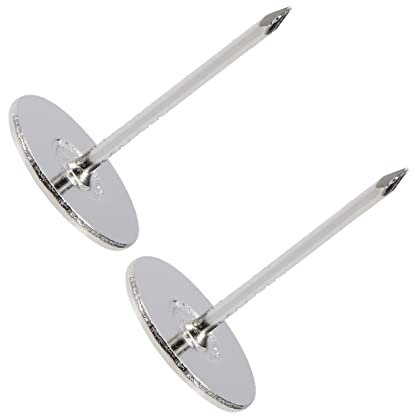 PATIKIL 16mmx25mm Tappezzeria Chiodi Punta, 40pz Testa Piatta Mobili Chiodi per Mobili Divano Testiere, Tono Argento