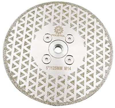 FOCSTOL Diamant Trennscheibe 125mm - Diamant Fliesenscheibe zum Schneiden und Schleifen von Granit Marmor Porzellan Keramikfliesen Quarz M14 Gewinde