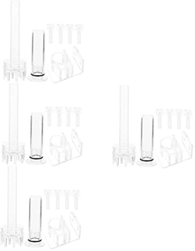 POPETPOP 4 Sets Acrylic Water Hose Holder Sturdy Water Clamp for Fish Tank Tools Hose Fixation Aquarium Accessory