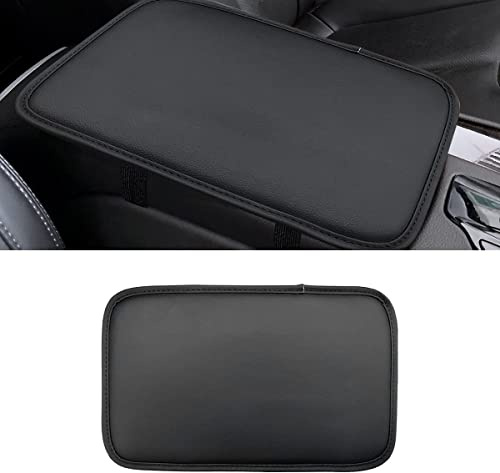 Coussin d'Accoudoir Voiture Universel, Housse en Cuir à Texture de Peau pour Console Centrale de Voiture, Accessoires de Protection IntéRieure pour la Plupart des Voitures, Suv Et Camions (Noir)
