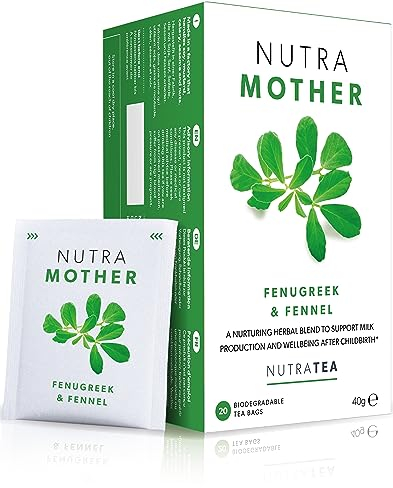 NUTRAMOTHER - Tisane Allaitement | Thé de lactation - Les essentiels de la nouvelle maman - Contient du fenouil et de la feuille de framboisier – 40 sachets de thé - Nutra Tea - Tisane - (2 paquets)