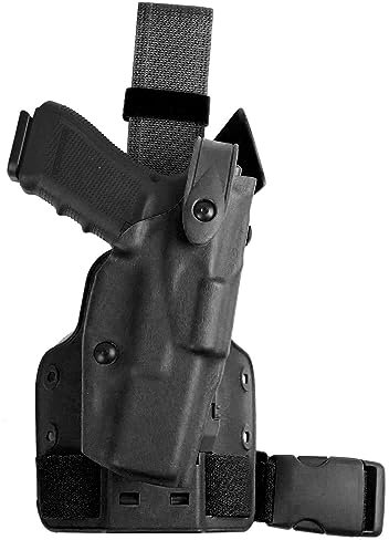 Safariland 6004 SP10 Oberschenkelholster Ausschnitt Korn, Sentry installiert/schwarz, H&K SFP9 (VP9) (Linkshänder, Schwarz, H&K SFP9 (VP9))