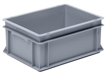 FRANKEL kaiserkraft | Bac gerbable Europe en polypropylène (PP) | charge max 20 kg | gris argenté | capacité 15 l | hauteur extérieure 170 mm | lot de 6