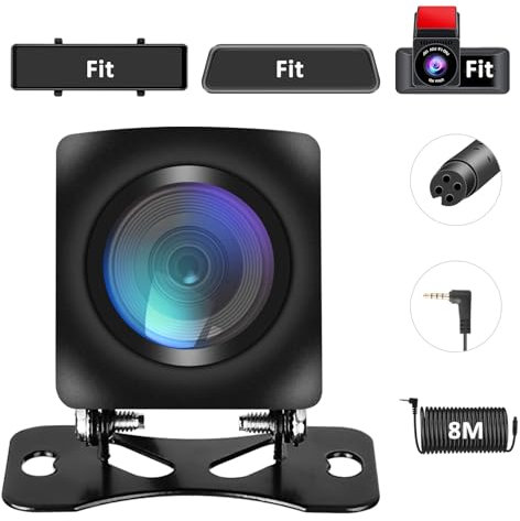 Vtopek Rear View Camera 1080P for Mirror Dash Cam/Dash Camera/Dashcam/Carplay Screen Night Vision IP68 Waterproof 140° Wide Angle Universal 4Pin Front/Rear Reverse Cameras 12-24V with 8m cable