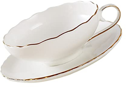 Tasse à expresso, tasse à thé et soucoupe de l'après-midi, tasses à thé de fête, tasses à café en céramique, tasse à café en céramique, ensemble de sauce : 2 tasses à café blanches avec soucoupe, tass