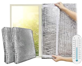 isolant fenetre Anti Froid - Réduit le froid de l'hiver | 1,5x1,2 m | Lot de 2 unités | Autoadhésif, s'installe sans outils | isolant thermique pour fenêtre