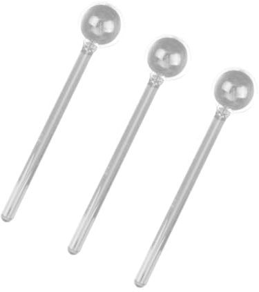 Homoyoyo 3PCS Clear Glass Tea Spoon,Glass Stirring Spoon Clear Coffee Stirring Spoons for Home or Bar Cocktail Tea Cold Drink