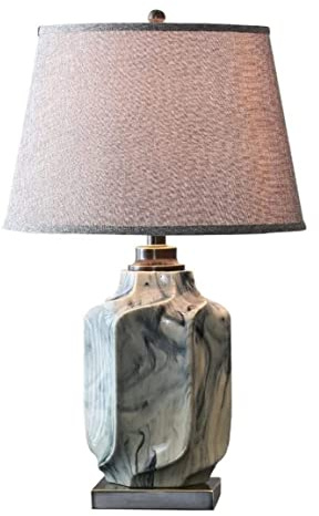 Lámpara Escritorio Diseño Clasico Lámpara De Mesa De Latón De Cerámica, Lámparas De Mesa Decorativas Chinas Con Grietas De Hielo, Luz De Escritorio Para Decoración De Dormitorio Y Cabecera Vintage par