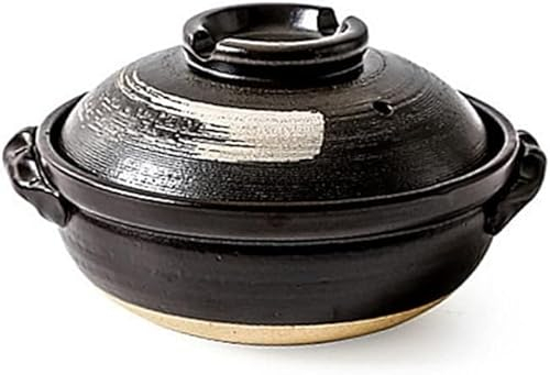 Vnook Olla De Barro For Cocinar, Olla De Cerámica Japonesa De 0,9/1,7/2,8 L, Cazuela Donabe, Olla De Barro Coreana con Tapa For 3-5 Personas(2.8L)