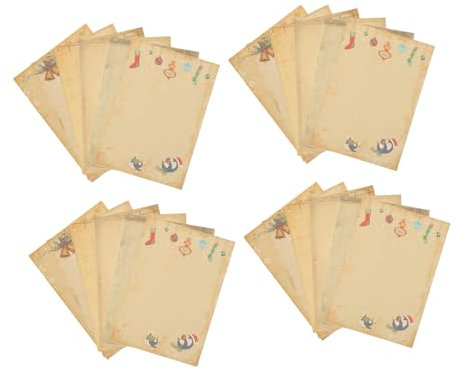 Lurrose 60stücke Vintage Kraftpapier Für Weihnachten Antike Briefpapier-sets Mit Umschlägen Für Einladungen Grußkarten Und Persönliche Briefe