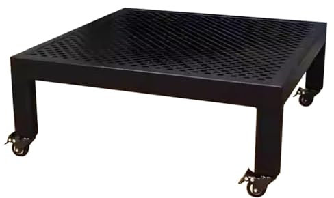 KITCISSL Porta Piante da Interno Carrello Mobile Metallo Portavasi da Balcone con Ruote, Porta Piante da Esterno Vassoi Carrello con Ruote Portatutto, Porta Vaso Sottovaso(Black,50x50cm)
