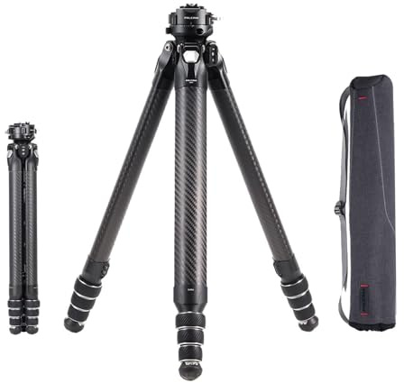 Falcam TreeRoot F38 Pro Carbon Fiber Tripod, 61 Quick Lock Travel Tripod with 360° Ball Head, 5kg Load, F22 Interfaces, 1/4 Screw, Carry Strap Holes for DSLR, Mirrorless, and Video Cameras