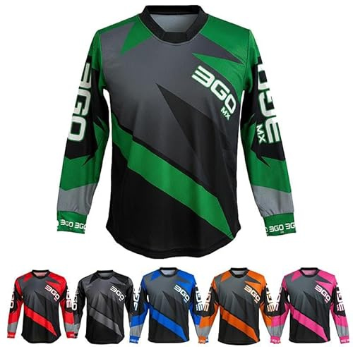 3GO Kids Off Road Motorbike Motocross Shirts - Junior Motocross Jersey, Mx Clothing Quad ATV, Off Road Sports Enduro Kart Trials Child MTB BMX Dirt Bike Cub Kids Motorcycle Racing Top