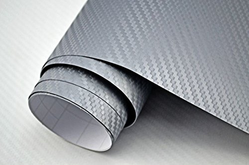 Neoxxim 22€/m² Zierstreifen Klebefolie – 3D Carbon Folie Silber blasenfrei 30 cm x 152 cm Autofolie Viper Streifen Ladekantenschutz Lackschutz Foile Einstiegsleistenschutz Kantenschutz