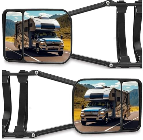 Verre Rétroviseur Gauche 1/2 pièces miroir remorquage universel miroir remorquage pour Caravan remorque voiture rétroviseur angle convexe large ange Extension transport Glace Rétroviseur(2 pcs)