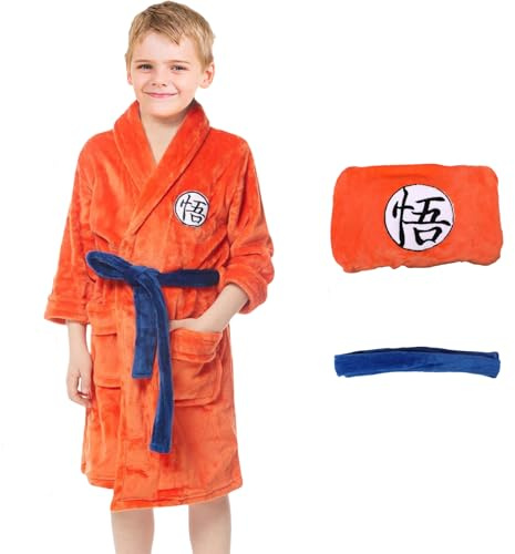 Makoike Anime Robe Kids Bathrobe Pajamas Boys Girls Anime Onesie Bath Robe Carnival Halloween Costumes Christmas Gifts