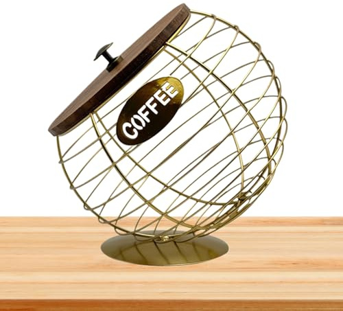 Kapselhållare – kaffestation, förvaringsstativ | väggmonterat bänkskivställ, köksorganisationslåda för podsar, kaffebardekor, display med lock, modern estetik