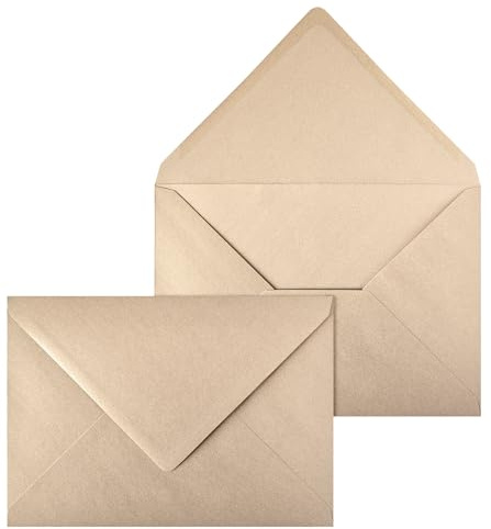 Netuno 20 Briefumschläge Rosa Perlmutt DIN C5 16,2x22,9 cm edel und fein | 120g elegantes Perlmuttpapier · große stilvolle Kuverts für Jubiläum, Taufe, Geburt, Babyparty, Hochzeit & Kommunion