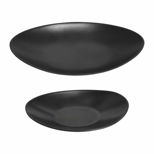 Kaiyzo Plat à Bijoux Noir Mat, 2 Disques de Clés Irréguliers (Grande Taille, Petite Taille), Plateau Décoratif, Adapté à L'affichage de Bijoux, Au Stockage de Clés et à La Décoration de Couloir