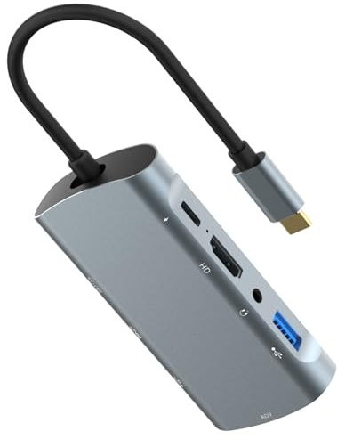 Cuifati USB C Hub, 9 in 1 Type C Hub Adapter Portable Docking Station to PD, USB3.0, USB2.0, Card Reader,VGA Support 4K*2K 30Hz Output, for Home and Office Use