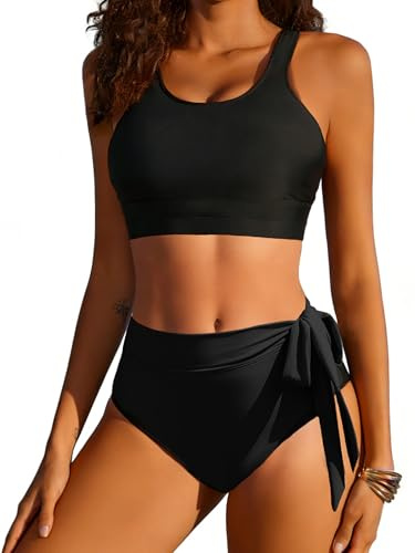 Ekouaer Bikini Damen Set Push Up Badeanzug Zweiteiliger Sexy Bauchweg High Waist Sommer Bademode Strand Bikinis Swimsuit