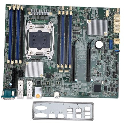 Denash Carte Mère de Serveur, LGA 2011 3 DDR4 ECC Prenant en Charge Le Chipset E5 2600 V3 V4 C612 avec AST2400 10 III 0 1 5 10, pour Le Stockage NAS de VI