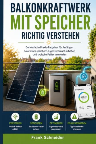 Balkonkraftwerk mit Speicher richtig verstehen: Der einfache Praxis-Ratgeber für Anfänger: Solarstrom speichern, Eigenverbrauch erhöhen und typische Fehler vermeiden