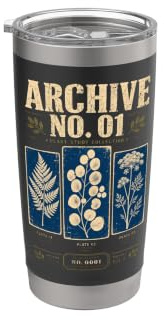 Cyanotype Botanical Fern Wildflower Art Stainless Steel Insulated Tumbler