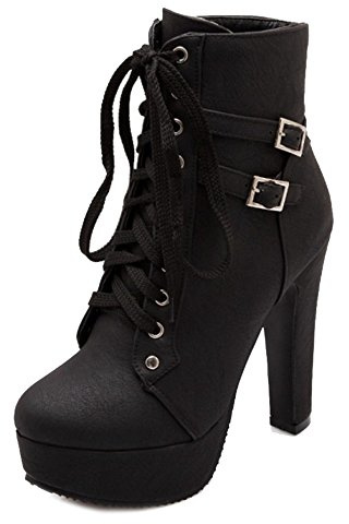 Cocey Damen Stiefeletten mit Absatz Plateau Stiefeletten mit Nieten