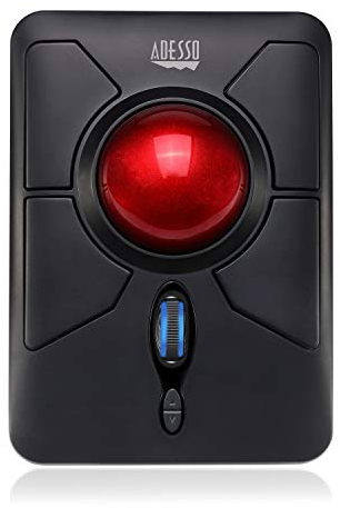 Adesso 2.4Ghz Wireless Programmable Ambidextrous Ergonomic Trackball Mouse, with, Black, iMouse T50