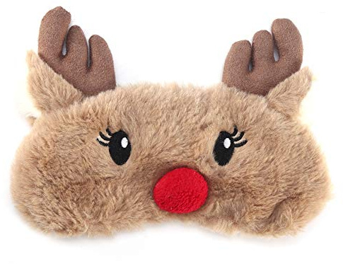 Fdit Schlafmaske, 5 Farben, Schlafmaske, niedlich, glatt, für die Augen, Weihnachten, Hirsch, für Haus und Reise (Wapiti)