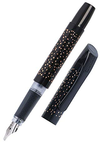 Online 61468/3D - Campus Spotlights Black, Schönschreibfüller, Standard-Tintenpatronen, edle Kalligrafie Feder 1,8 mm, ergonomisches Softtouch-Griffstück, für Allergiker geeignet, 1 Stück