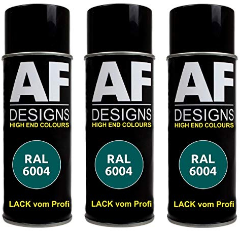 Alex Flittner Designs 3x RAL Lackspray Autolack Buntlack Spraydose RAL6004 BLAUGRUEN glänzend