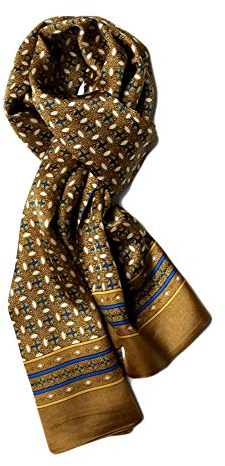 UK_Stone Klassisch 100% Seide Paisley Blumen Doppelschicht Halstuch Herren Schal 11MM