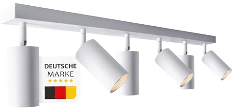 max K O M F O R T LED Deckenleuchte weiß 6x GU10 Fassung schwenkbar Deckenlampe Deckestrahler Deckenspot 866-6